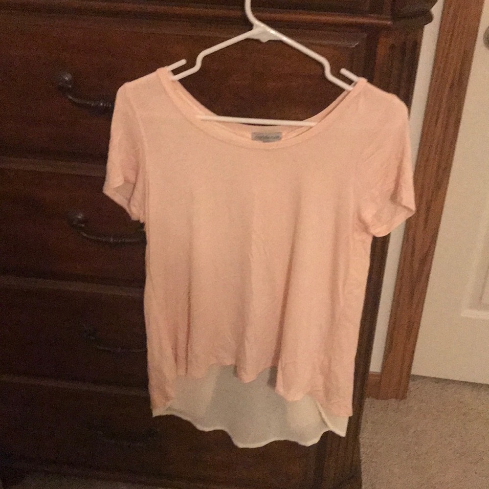 Charolette Russe short sleeve silk-back shirt